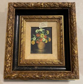 Flower Vase Still Life Painting Signed OC