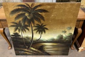 P. Matt Beach Scene Artwork Canvas