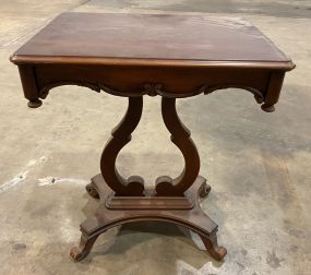 Victorian Style Pedestal Lamp Table