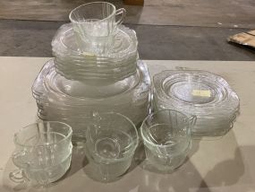 Group of Federal Depression Glass Plates and Cups