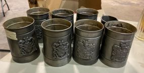 7 Italian Embossed Metal Mugs