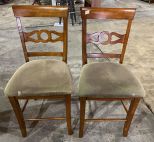 Two Cherry Tall Kitchen Table Chairs