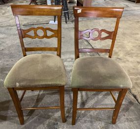 Two Cherry Tall Kitchen Table Chairs