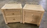 Pair of Wicker Style Night Stands
