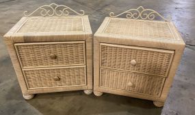 Pair of Wicker Style Night Stands
