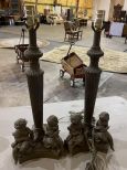 Pair of Metal Figural Lamps