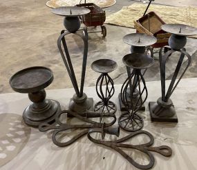 Group of Metal Candle Holders