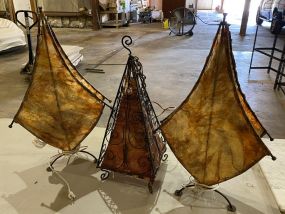 Three Cowhide Style Lamps