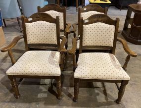 Four Late 20t Century Oak Finish Arm Chairs