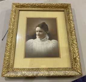 Gold Gilt Framed Portrait of Woman