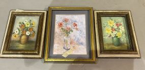 Three Still Life Floral Paintings