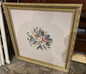 Framed Needle Point Floral