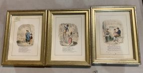 Three Vintage April, September, and November Prints