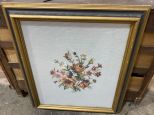 Framed Floral Still Life Cross Stitch