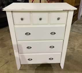 White Pressed Wood Chest of Drawers