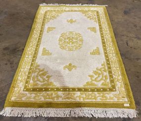 Chinese High Pile Yellow 4' x 6' Rug