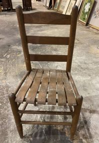 Vintage Slat Back and Seat Side Chair