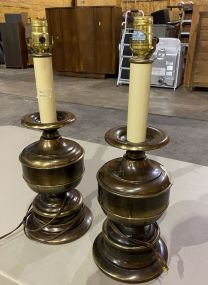 Pair of Brass Urn Style Table Lamps