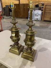 Pair of Mid Century Brass Table Lamps