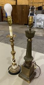 Two Decorative Candle Stick Style Lamps