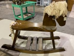 Vintage Wood Rocking Horse