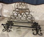 Rustic Iron Wine Holder and Metal Towel Rack