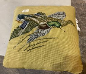 Needle Point Mallard Duck Pillow