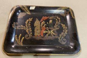 Black Decorative Hand Painted Tray