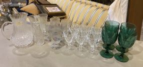 Group of Drinking Glasses and Pitcher