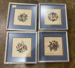 Four Cross Stitch Still Life Florals