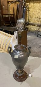 Vintage Metal Urn Table Lamp