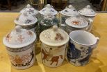 9 Asian Style Porcelain Cups and Mug
