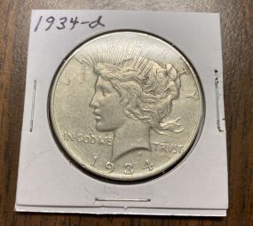 1934 D Peace Liberty Dollar
