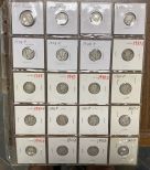 19 Mercury Dimes and 1 Buffalo Nickle