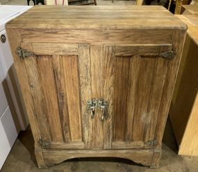 Vintage Oak Two Door Ice Chest