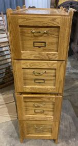 Four Oak Stackable Style  File Cabinet