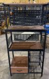 Modern Metal and Wood Kitchen Baker's Rack