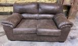 Dark Red Faux Suede Love Seat