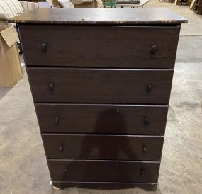 Stained Oak Five Drawer Chest