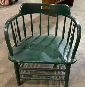 Primitive Style Painted Barrel Chair