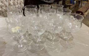 12 Crystal Wine Stem Glasses
