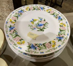 8 Porcelain Butterfly Dinner Plates