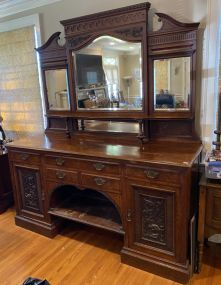 Antique Late 1800's Victorian Style Mahogany Sideboard