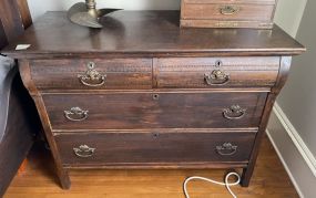 Antique Four Drawer Oak Dresser