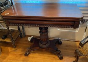 Antique Mahogany Paw Footed Game Table