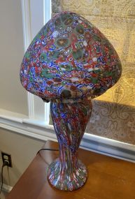 Murano Style Colorful Mushroom Table Lamp