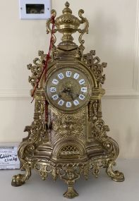 Italian Solid Brass Baroque Mantel Clock