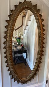 Large Antique Gold Gilt Wall Beveled Mirror