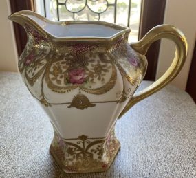 Hand Painted Nippon Porcelain Pitcher