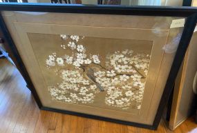 Chinese Hand Painted Silk of Bird and Flowers